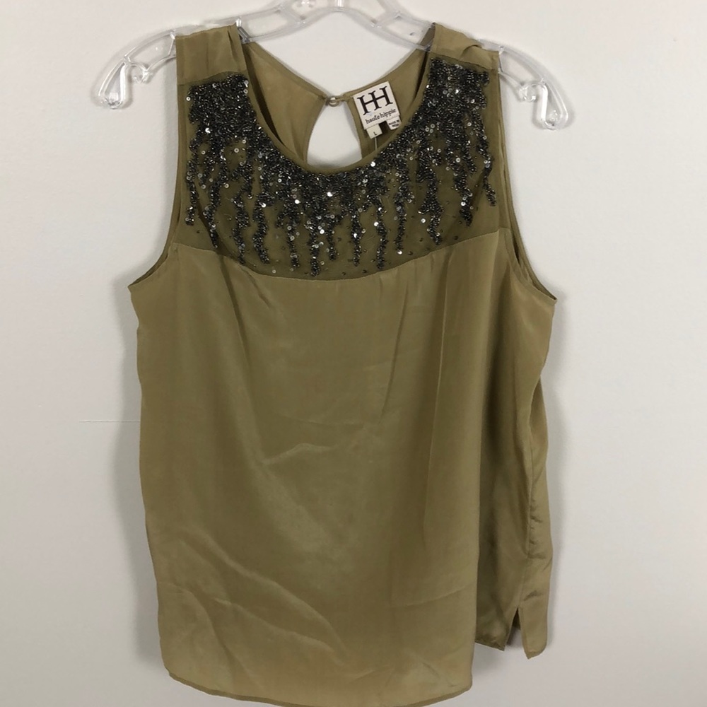 Haute Hippie Silk Sequin Sleeveless Top Size L